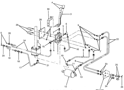 Hydraulic Lift And Front Outlet Controls Diagram and Parts List for 1872 2072-756300-799999-147730100-148720100-148730100-149720100-149730100 Cub Cadet Lawn Tractor